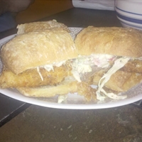 Pan-Fried Catfish Sandwich with Chipotle-Lime Slaw Pan-Fried Catfish Sandwich with Chipotle-Lime Slaw