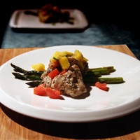 Pan Fried Monkfish with Mango-mint Salsa