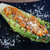 Pan Grilled Caesar Salad (deconstructed)
