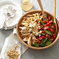 Pasta with Chicken, Spinach, Tomatoes, and Feta Cheese