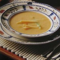 Pea Soup with Julienned Vegetables