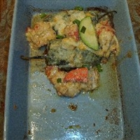 Poblano Chiles Rellenos with Lobster, Avocado, and Pepitas O