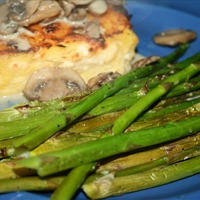 Polenta Wedges with Asparagus and Mushrooms