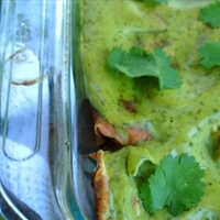 Pork Avocado Cream Enchiladas