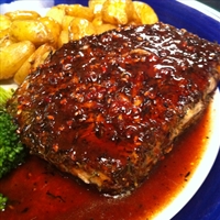 Pork Chops- Ancho Chile and Raspberry Glaze