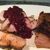 Pork Sirloin with Cranberry Chipolte Sauce