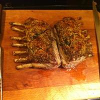 Rack of Lamb with Pesto, Parmesan and Breadcrumb Crust