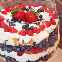 Red, White and Blue Trifle