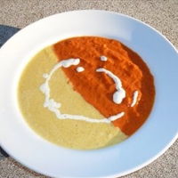 Roasted Yellow Pepper and Roasted Tomato Soup with Cream Roasted Yellow Pepper and Roasted Tomato Soup with Cream