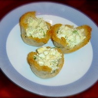 Rye Bread Cups with Cheesy Egg Salad