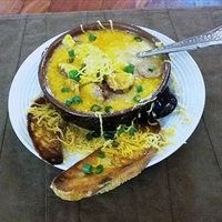 Sausage, Cheddar Cheese Stew with Potatoes