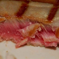 Seared Tuna with Greens Tossed With Wasabi Dressing