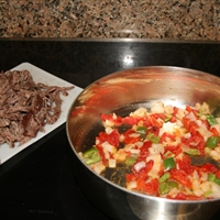 Shredded Flank Steak with Peppers, (Ropa Vieja)