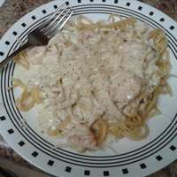 Shrimp Pesto with Linguini