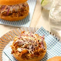 Simple BBQ Chicken and Slaw Sandwiches