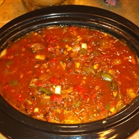 Slow Cooker Beef and Salsa Chili with Cilantro Cream