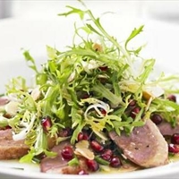 Smoked duck and asparagus salad