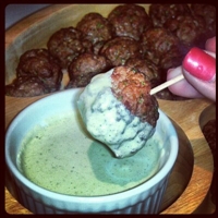 Southwest Meatballs with Creamy Cilantro Dipping Sauce