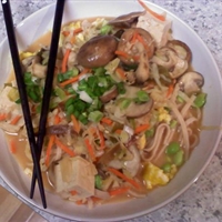 Spicy Tofu Udon Noodle Bowl