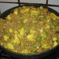 Spicy Turmeric Ground Beef and Potatos