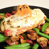 Stuffed Chicken w/ Roasted Red Peppers & Herbed Goat Cheese