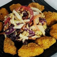 Thai Peanut Slaw with Popcorn Chicken