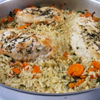 Thyme Chicken and Rice Skillet Dinner