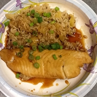 Tilapia with Soy Sauce & Pineapple Scallion Rice
