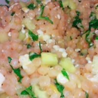 Toasted Israeli Couscous Salad with Mint, Cucumber, and Feta