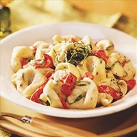 Tortellini Alfredo with Roasted Peppers