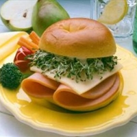 Turkey on Bagel with Sprouts