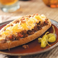 Baked Lasagna in a Bun 