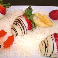 Vanilla and Chocolate Covered Strawberries