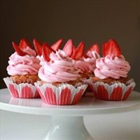 Vanilla Cupcake with Strawberry Buttercream Frosting