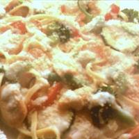 Vegetable and Chicken Alfredo