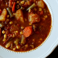 Vegetable Beef Soup with Orzo