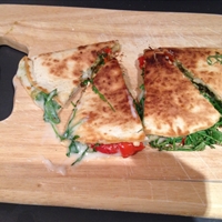 Vegetable quesadilla with goats cheese