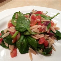 Warm Spinach Orzo Salad