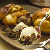 Wild Rice Stuffing with Fresh Goat Cheese Log