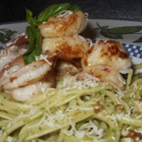 Zesty Shrimp with Walnut Pesto Linguini Zesty Shrimp with Walnut Pesto Linguini