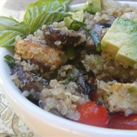 “Easy” Quinoa with Mushrooms and Asparagus