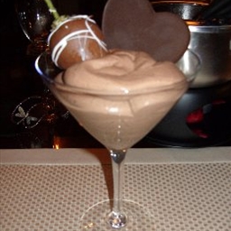 Chocolate Raspberry Moose with Chocolate Heart Garnish Chocolate Raspberry Moose with Chocolate Heart Garnish
