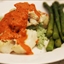 Grilled Halibut with Roasted Red Pepper Puree