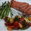 Grilled King Salmon with Tomato-Peach Salsa Grilled King Salmon with Tomato-Peach Salsa