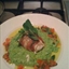 Monkfish rapped in Parma Ham served with pea & mint puree Monkfish rapped in Parma Ham served with pea & mint puree