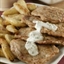 Pork Cutlets with Creamy Blue Cheese Dressing and Fingerling Potatoes Pork Cutlets with Creamy Blue Cheese Dressing and Fingerling Potatoes