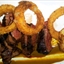 Rib-eye Steaks with Corn Meal-fried Onion Rings Rib-eye Steaks with Corn Meal-fried Onion Rings