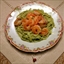 Shrimp Linguine in a Creamy Pesto Sauce