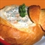 Spinach Dip inside a Cob Loaf
