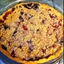 Strawberry and blueberry pie with crumble topping